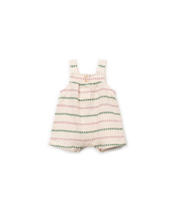 STRIPED FLAMÉ JERSEY JUMPSUIT - BABY