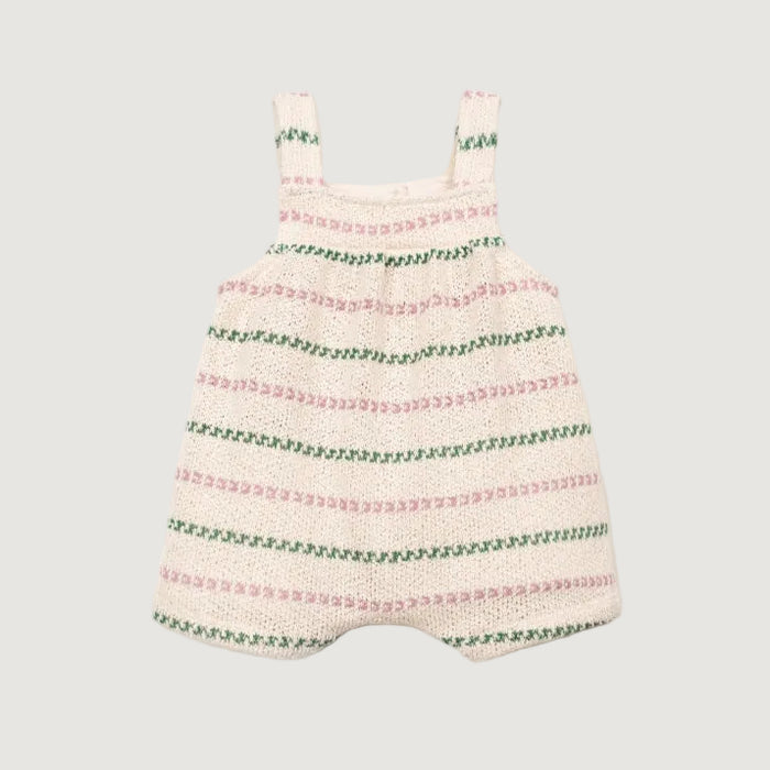 STRIPED FLAMÉ JERSEY JUMPSUIT - BABY