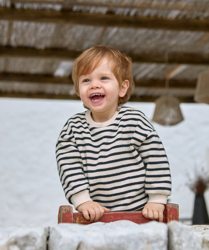 STRIPED JERSEY SWEATER - COCOON - Baby