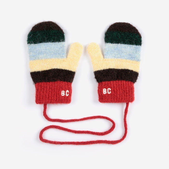 Striped knitted mittens - BABY