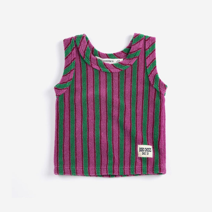 Striped terry cloth tank top - baby