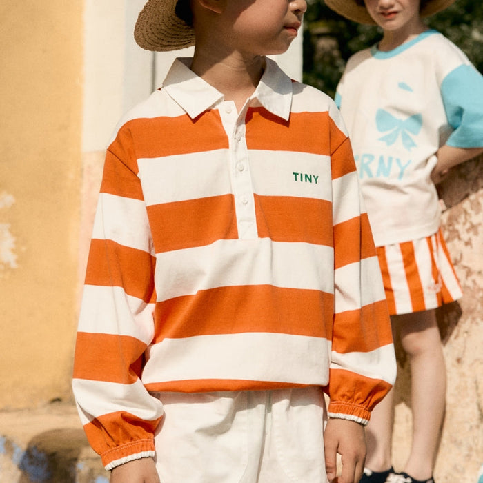 Stripes Knit Polo Sleeve Tee - KIDS