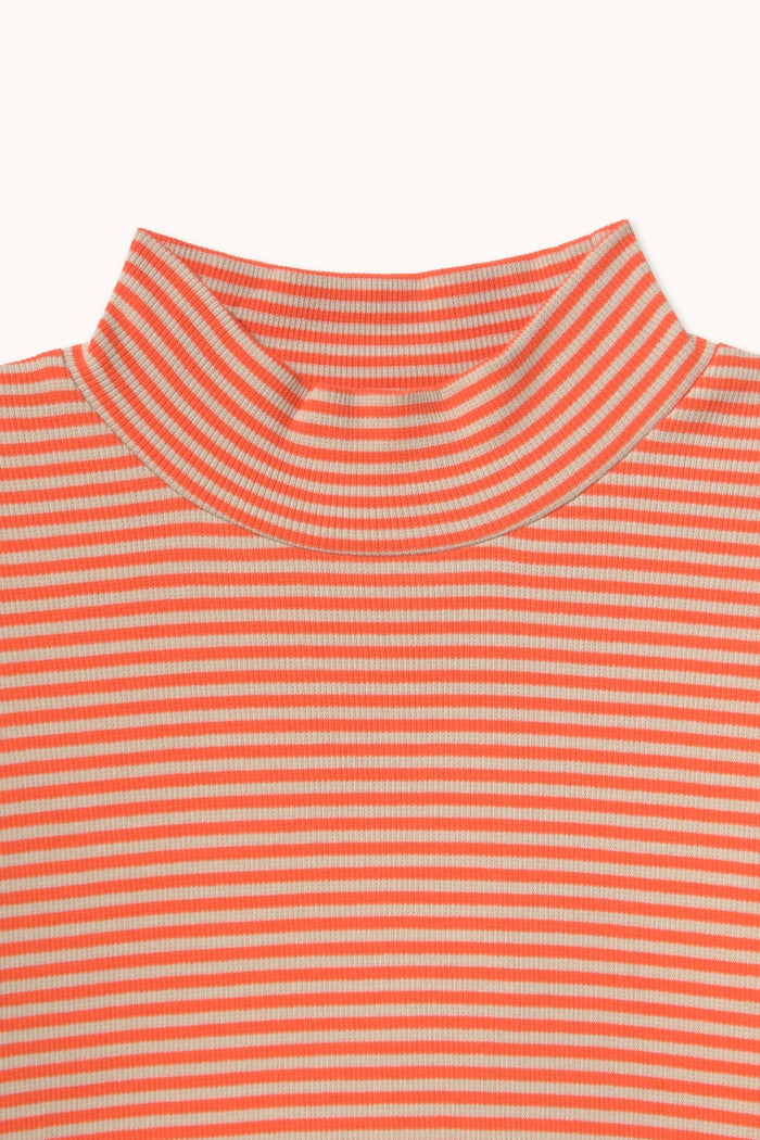 Stripes Rib Mockneck Summer Red - KIDS
