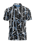 "Sugar Cane" Powder Black - OGA Men's Polo - Powder Blue / Obsidian