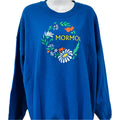 Sweatshirt - Mormor flowers on Royal Blue