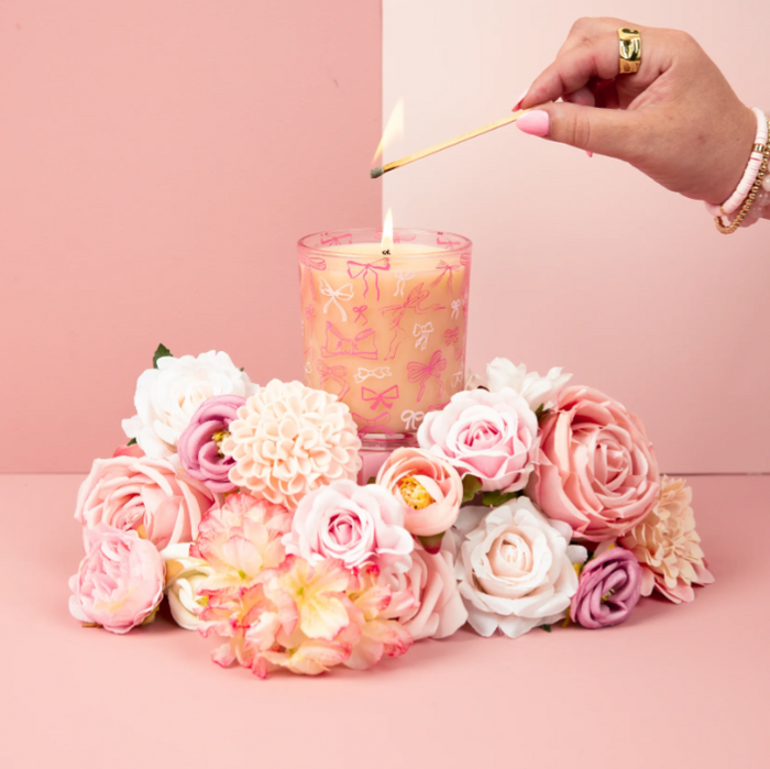 Sweet Grace Pink Bow Candle