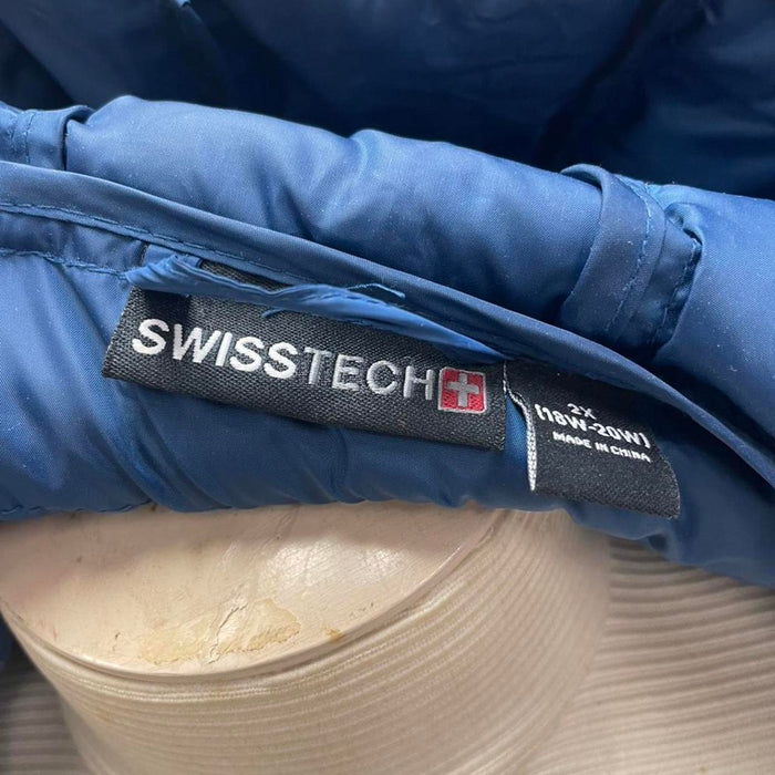 Swiss tech blue puffer coat
