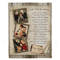 Sympathy Blanket For Loss Of Father, Personalized Memorial Photo Blanket Custom