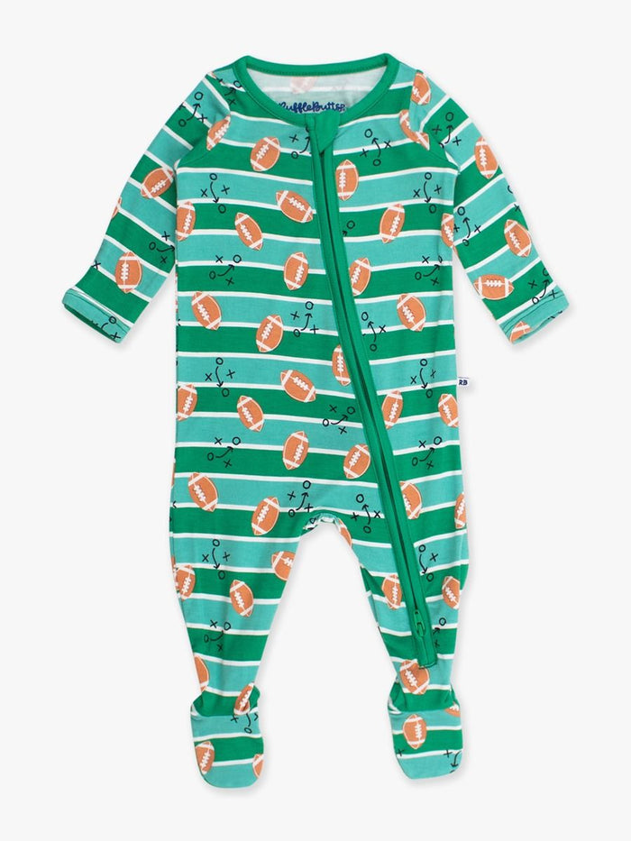 Tackles & Touchdowns One-Piece Footie Pajamas