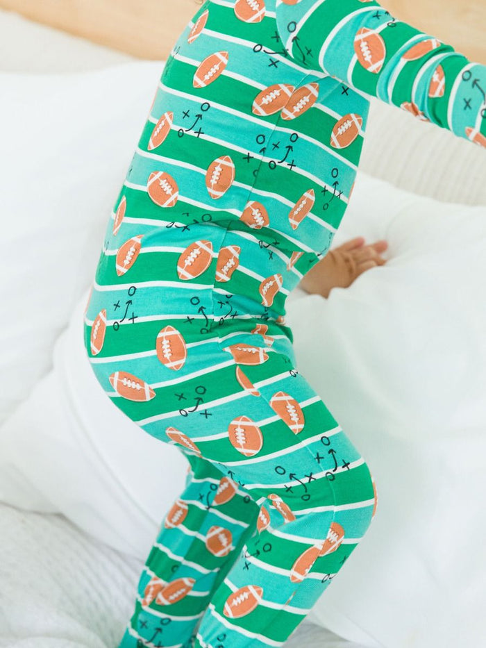 Tackles & Touchdowns One-Piece Footie Pajamas