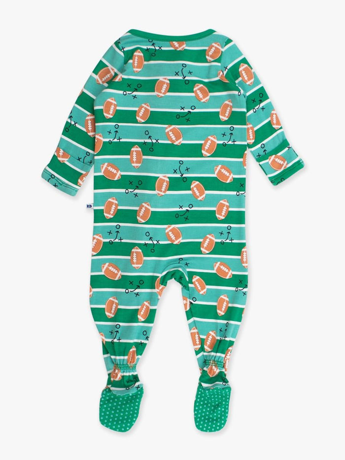 Tackles & Touchdowns One-Piece Footie Pajamas