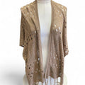 Tan crochet cardigan with fringe
