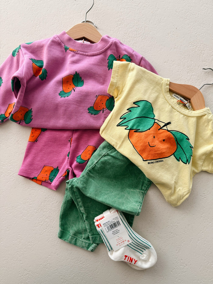 Tangerine all over short leggings - baby