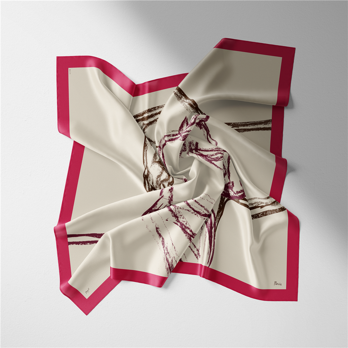 Terina Red Silk Scarf / 53cm