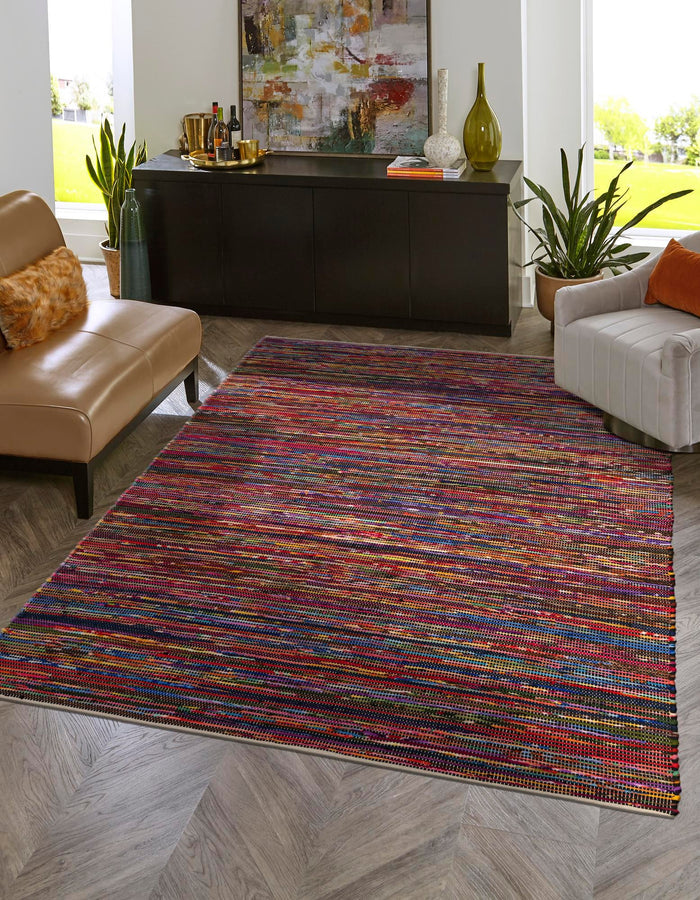 Thar Cotton Collection Area Rug - Alleppey Rectangle Multi Black Main