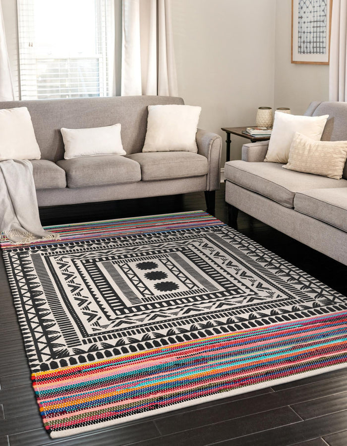 Thar Cotton Collection Area Rug -  Kovalam Rectangle Multi  lifestyle 2