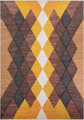 Thar Cotton Collection Area Rug -  Munnar Rectangle Brown Yellow Black Main