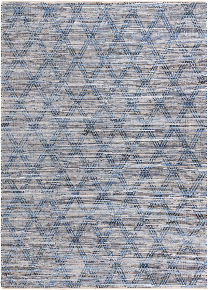 Thar Cotton Collection Area Rug - Pune Rectangle Denim blue Main
