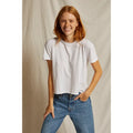 Harley Cotton Boxy Crew Tee in White - Romantiques