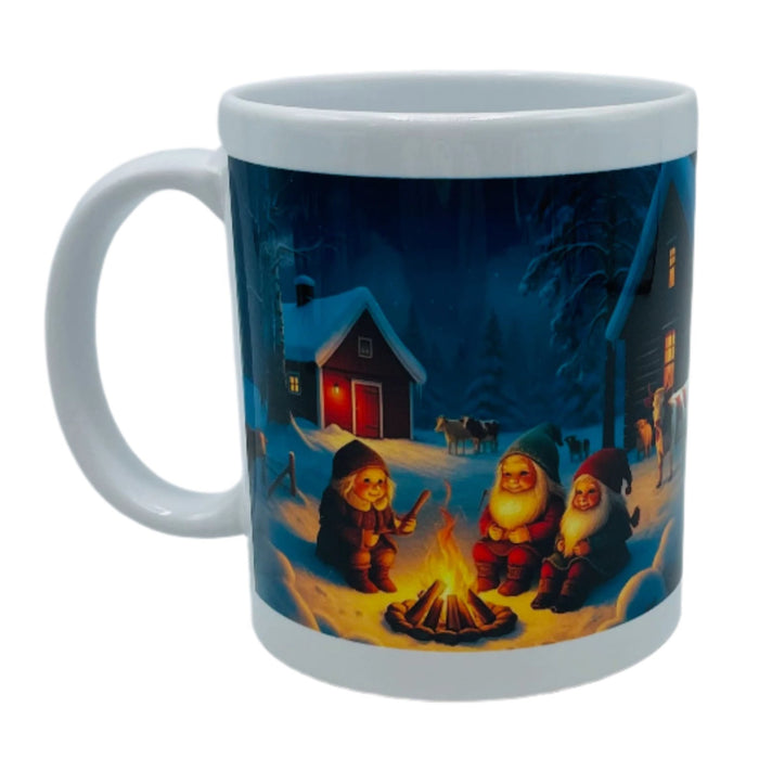 Three Gnomes by the Fire Coffee Mug