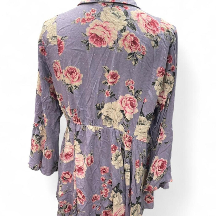 Torrid purple floral button down