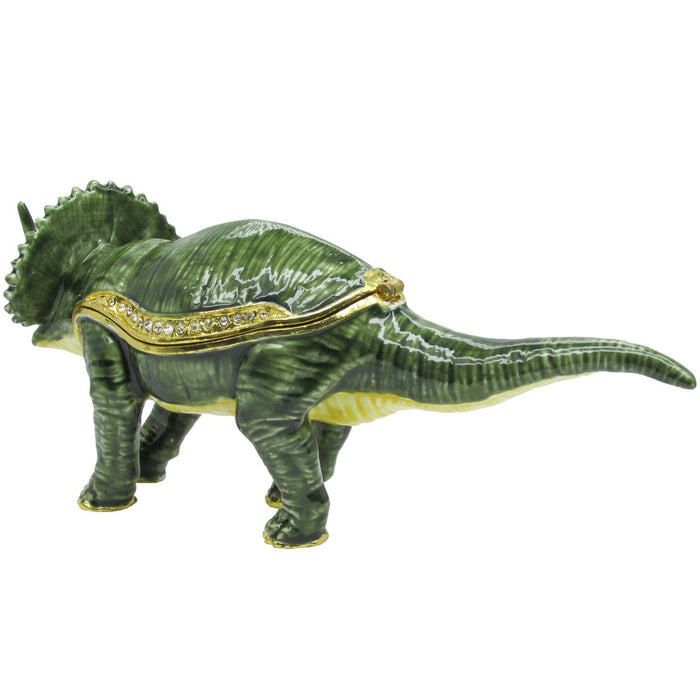 Triceratops Dinosaur Jeweled Trinket Box SWAROVSKI Crystals