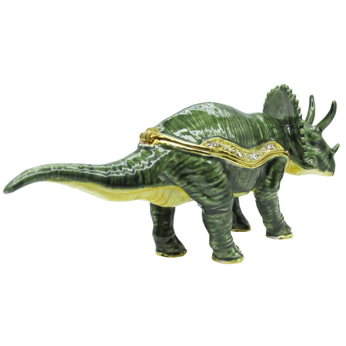 Triceratops Dinosaur Jeweled Trinket Box SWAROVSKI Crystals