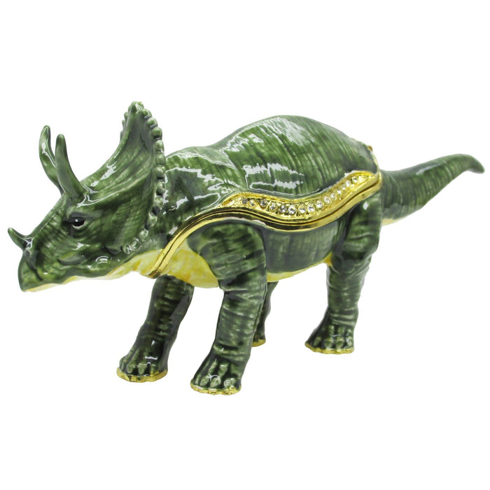 Triceratops Dinosaur Jeweled Trinket Box SWAROVSKI Crystals