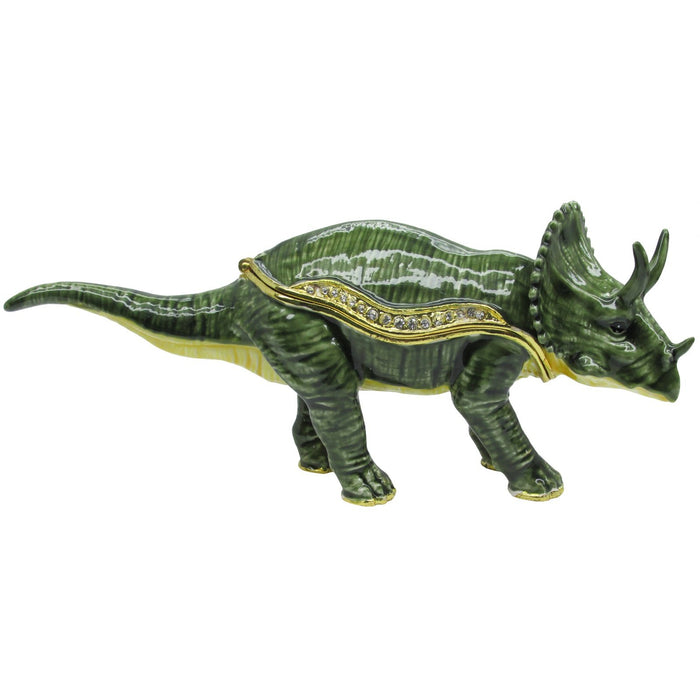 Triceratops Dinosaur Jeweled Trinket Box SWAROVSKI Crystals