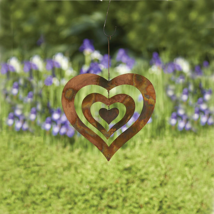 Triple Heart Flamed Ornament 9 inch