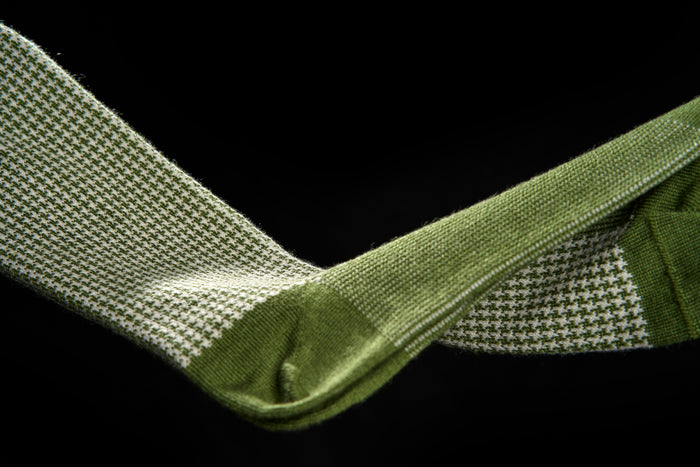 Twinkima.G - Cashmere Blend Socks - Olive/Pearl (Mid-Calf)