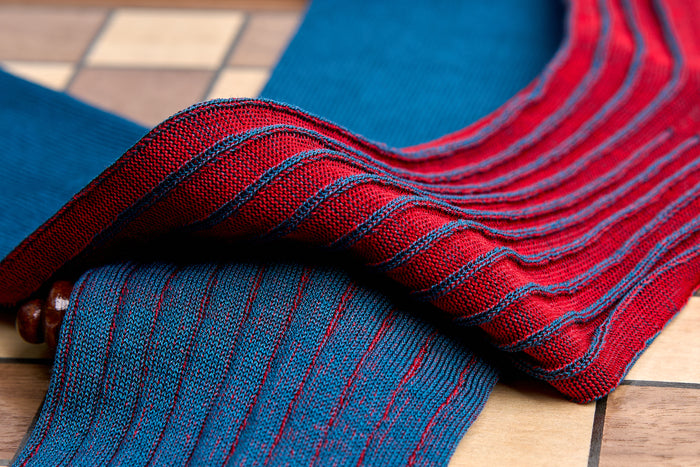 Twinkima.G - Egyptian Cotton Socks - Cobalt Blue Striped (OTC)