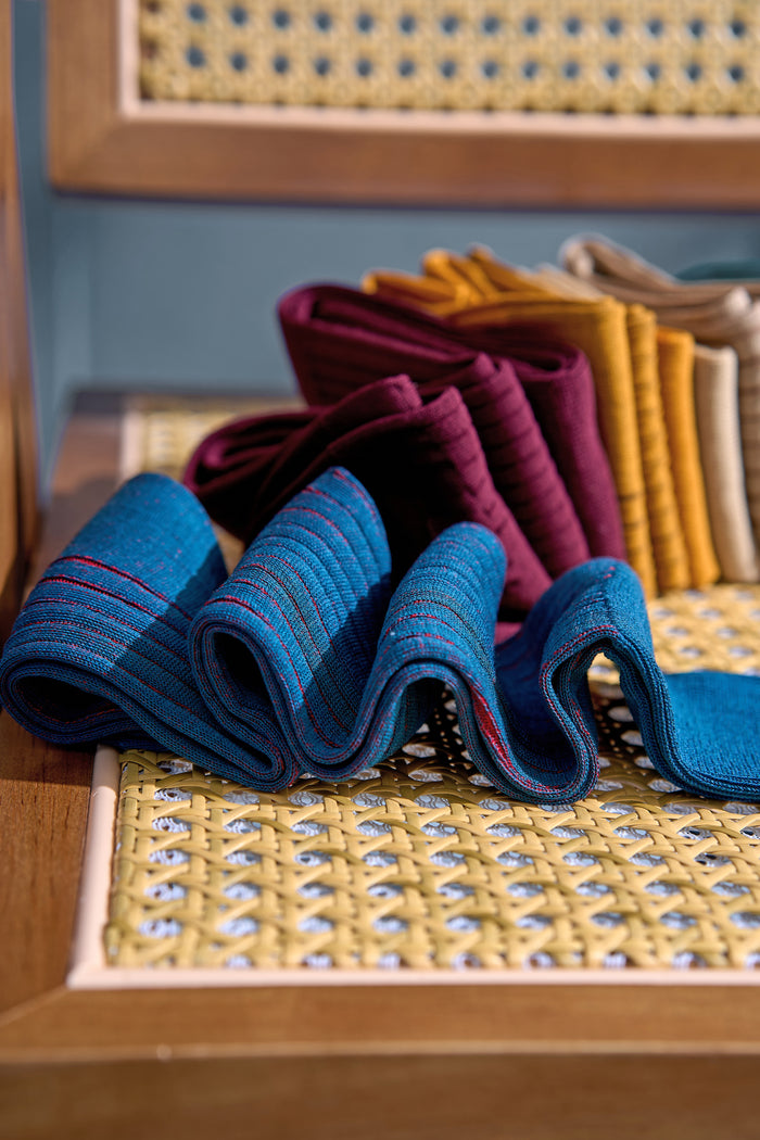 Twinkima.G - Egyptian Cotton Socks - Cobalt Blue Striped (OTC)