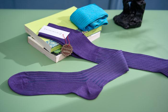 Twinkima.G - Egyptian Cotton Socks - Purple Striped (OTC)