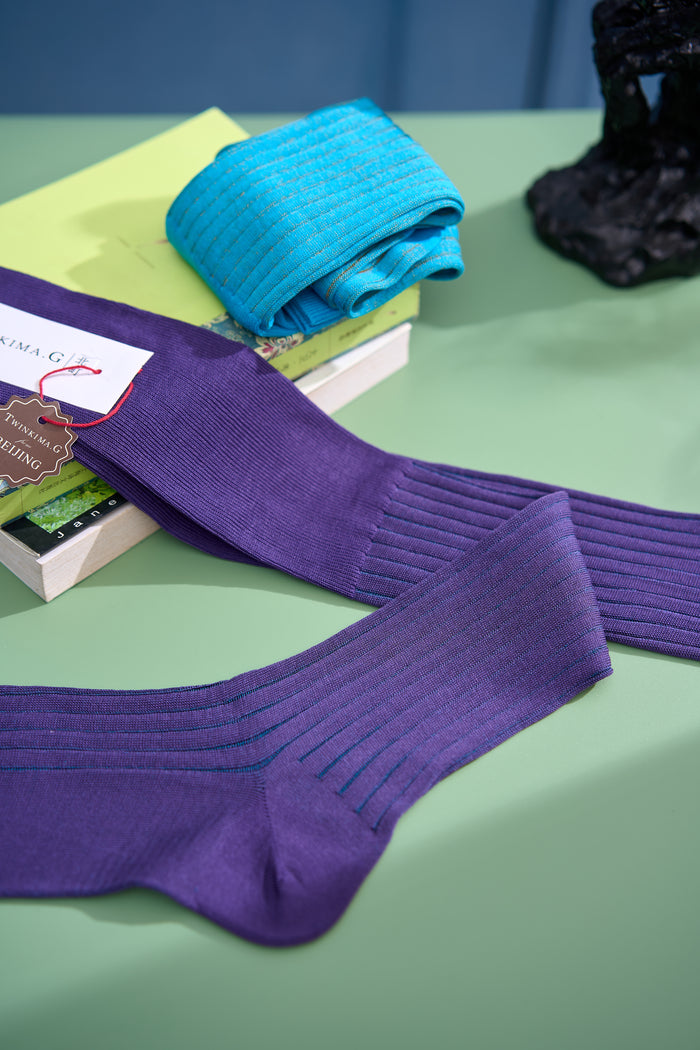 Twinkima.G - Egyptian Cotton Socks - Purple Striped (OTC)