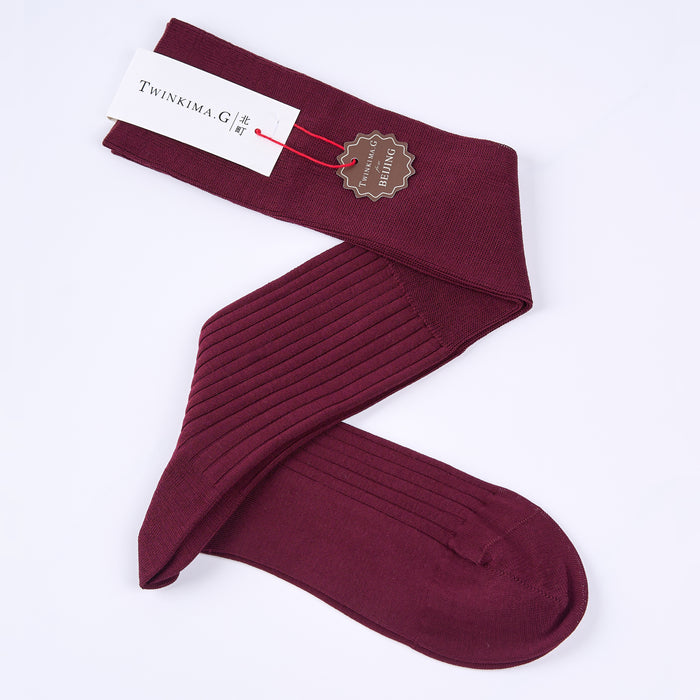 Twinkima.G - Egyptian Cotton Socks - Solid Burgundy (OTC)