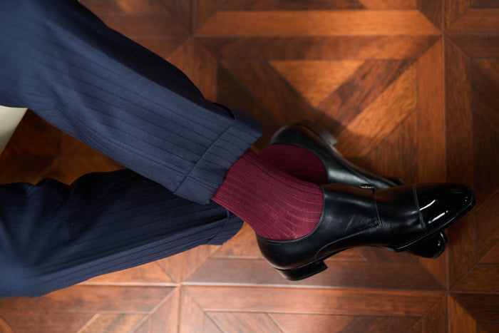 Twinkima.G - Egyptian Cotton Socks - Solid Burgundy (OTC)