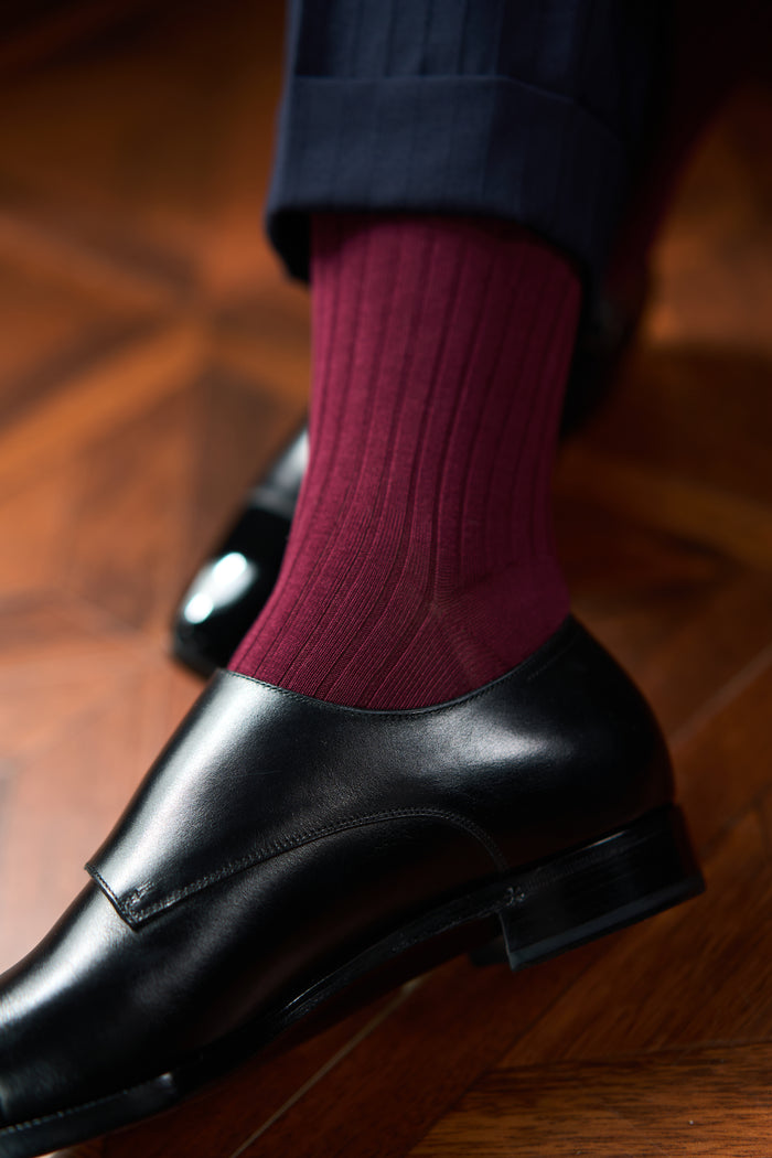 Twinkima.G - Egyptian Cotton Socks - Solid Burgundy (OTC)