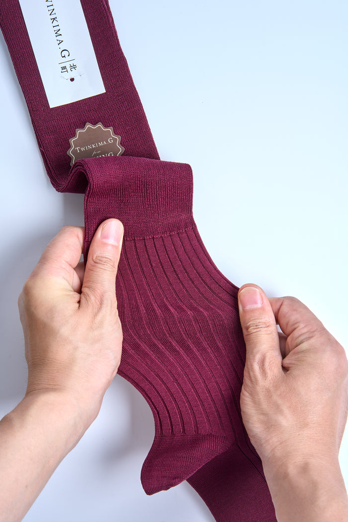 Twinkima.G - Egyptian Cotton Socks - Solid Burgundy (OTC)
