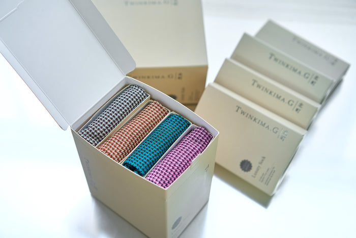 Twinkima.G - Houndstooth Socks - Brown/Turquoise (Mid-Calf)
