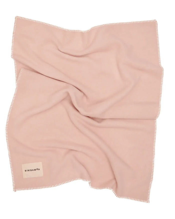 TWO-TONE MERINO BINIBLANKET ROSE/CAMEL