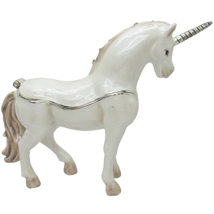 Unicorn Jeweled Trinket Box Austrian Crystals,