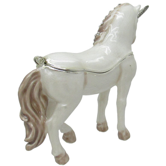 Unicorn Jeweled Trinket Box Austrian Crystals,