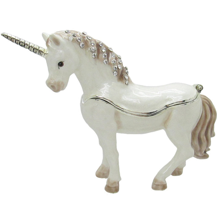 Unicorn Jeweled Trinket Box Austrian Crystals,