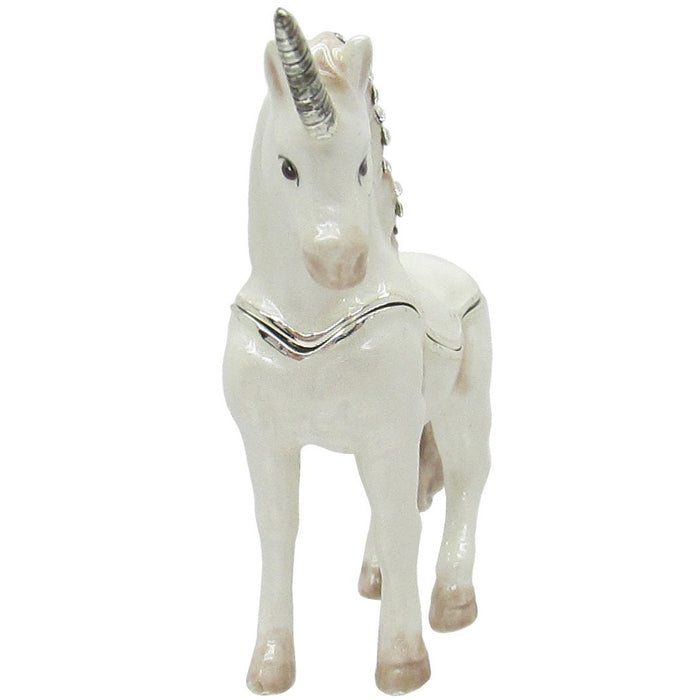 Unicorn Jeweled Trinket Box Austrian Crystals,