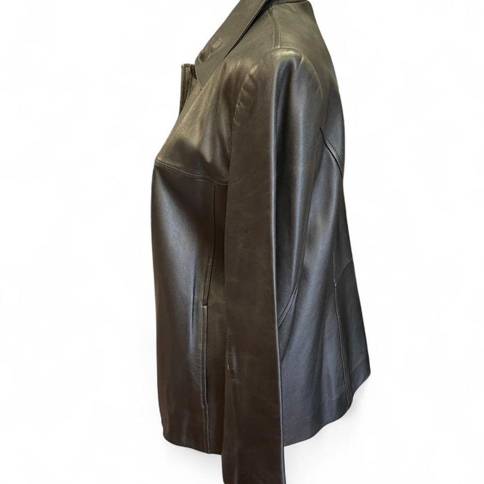 Valerie stevens black leather jacket