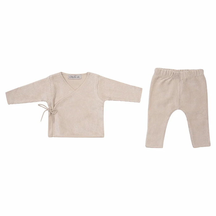 VELVET RIB BABY SET - SOFT SAND
