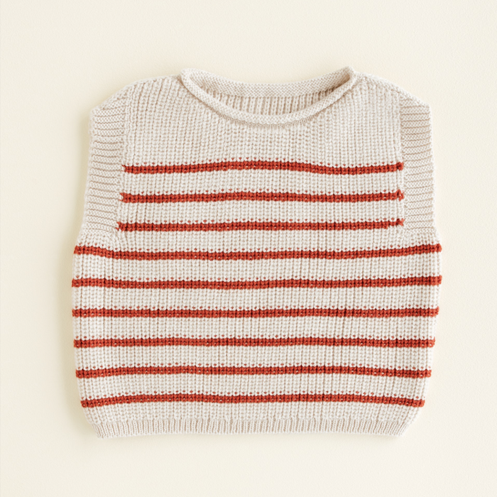 VEST HARVEY BABY - red/cream