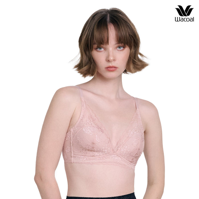 Wacoal บราลูกไม้ ไร้โครงใส่สบาย ฟองน้ำนุ่ม รุ่น WB5X65 สีเนื้ออมส้ม (OR)