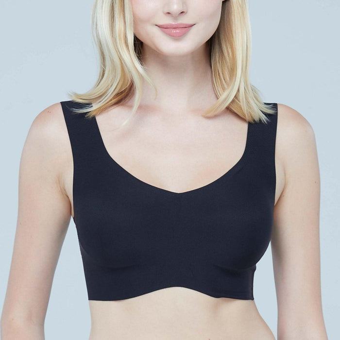 วาโก้ บราไร้โครง สวมหัว คอวี สีดำ ด้านหลัง รุ่น WH9E12 Wacoal Wireless Bra front